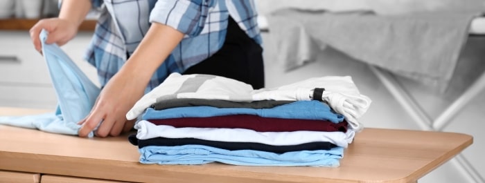Wash And Fold Stack Of Laundry Min